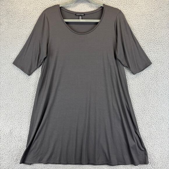 Eileen Fisher Tunic Small Lagenlook Minimalist Quiet Luxury Jersey Knit Stretchy - Picture 2 of 10